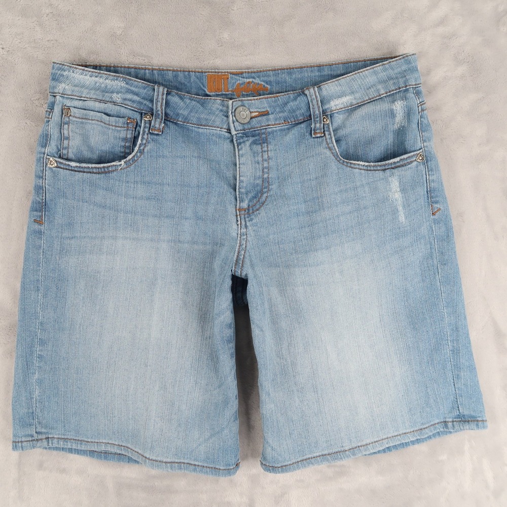 KUT from the Kloth Shorts Womens 10 Fits 32x9.5 Bermuda Distressed Light Wash